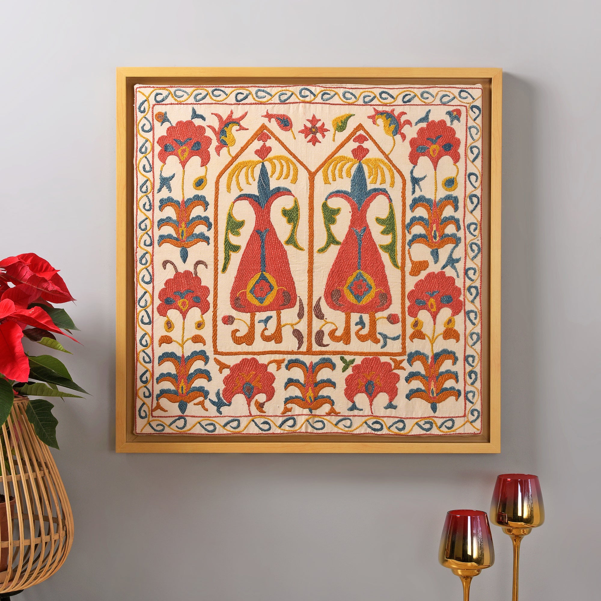 Turkish Tribe Motifs - Hand Embroidered Wall Art