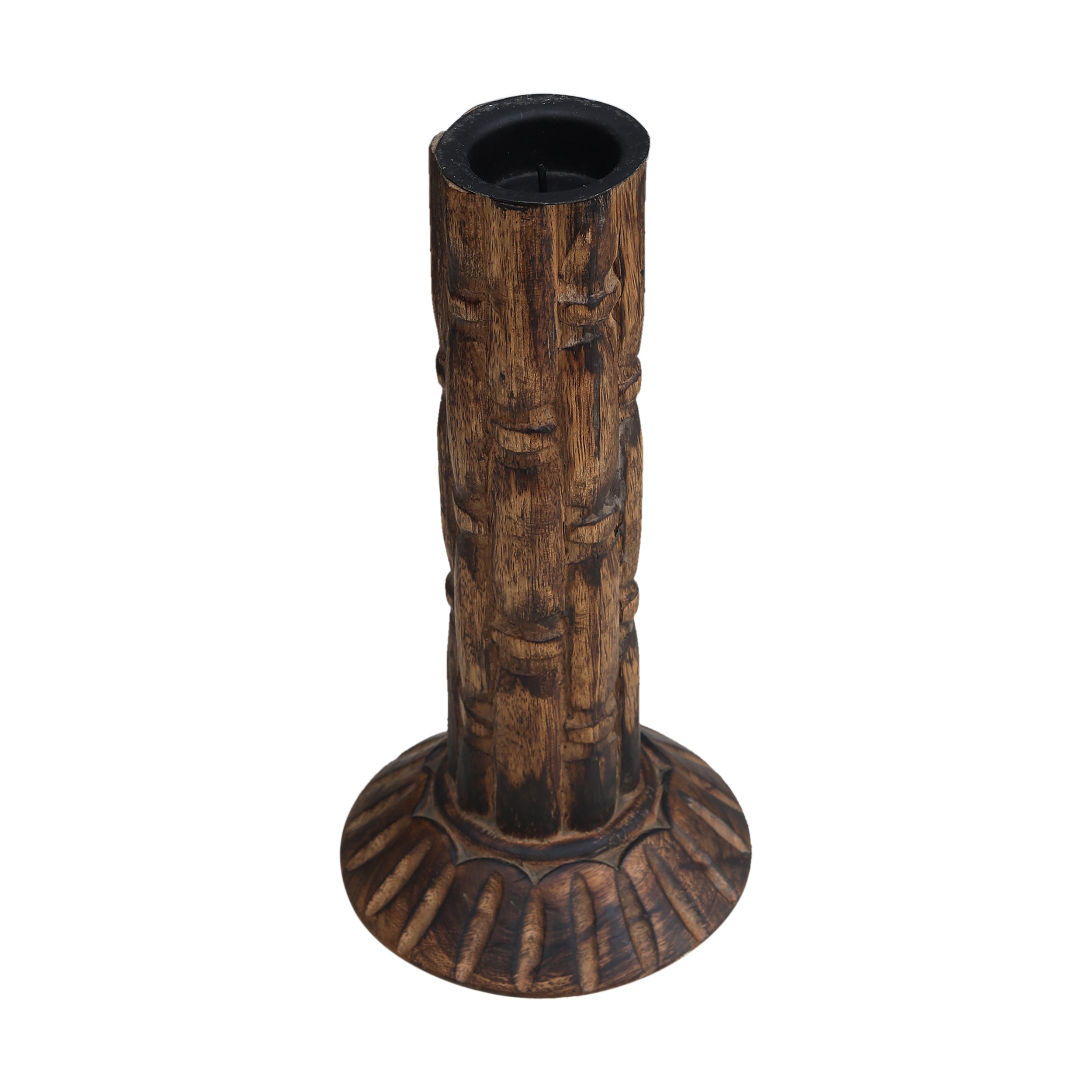 Tribal Wood Carving - Candle Stand (Single)