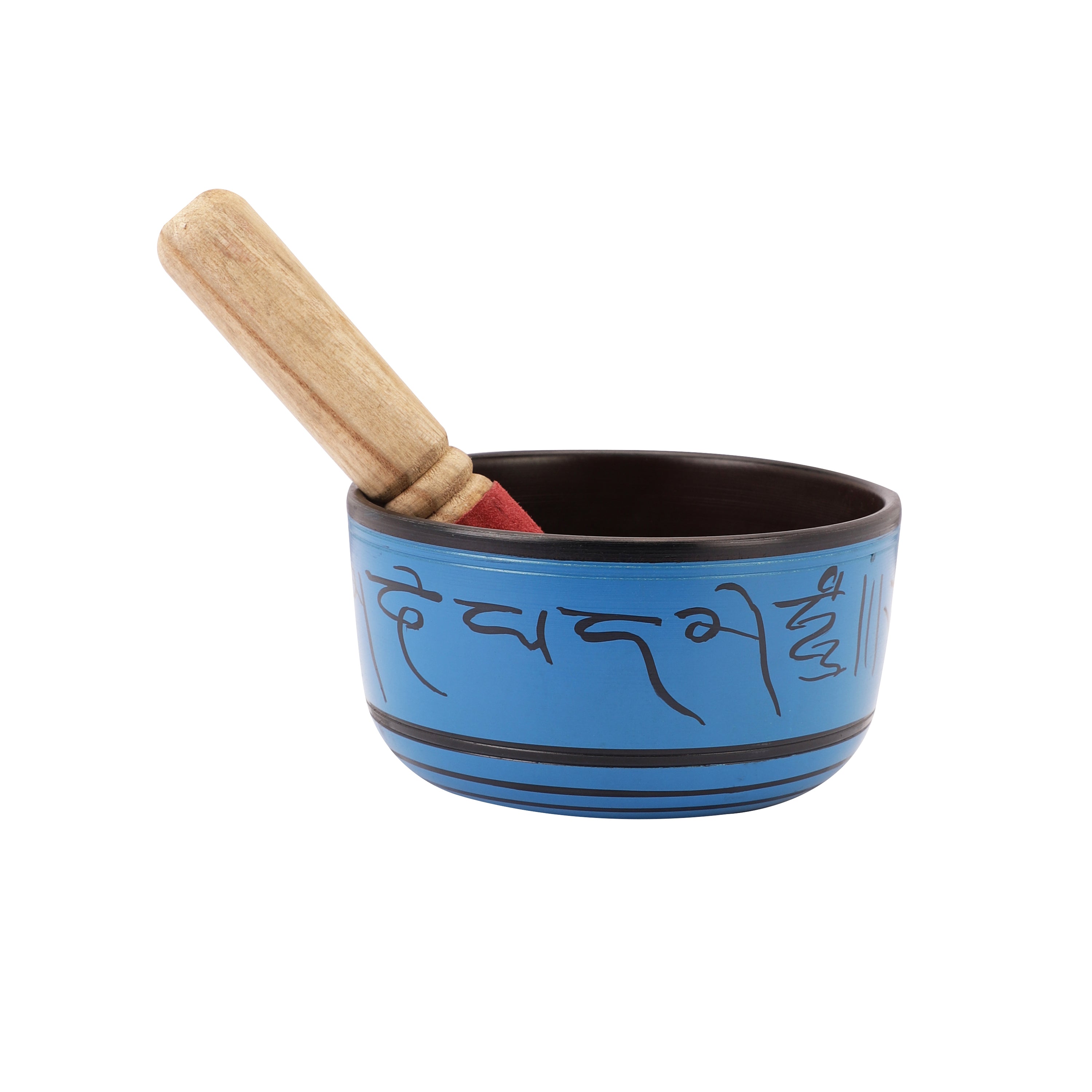 Blue Buddha Carving Tibetan Singing Bowl (with stick)