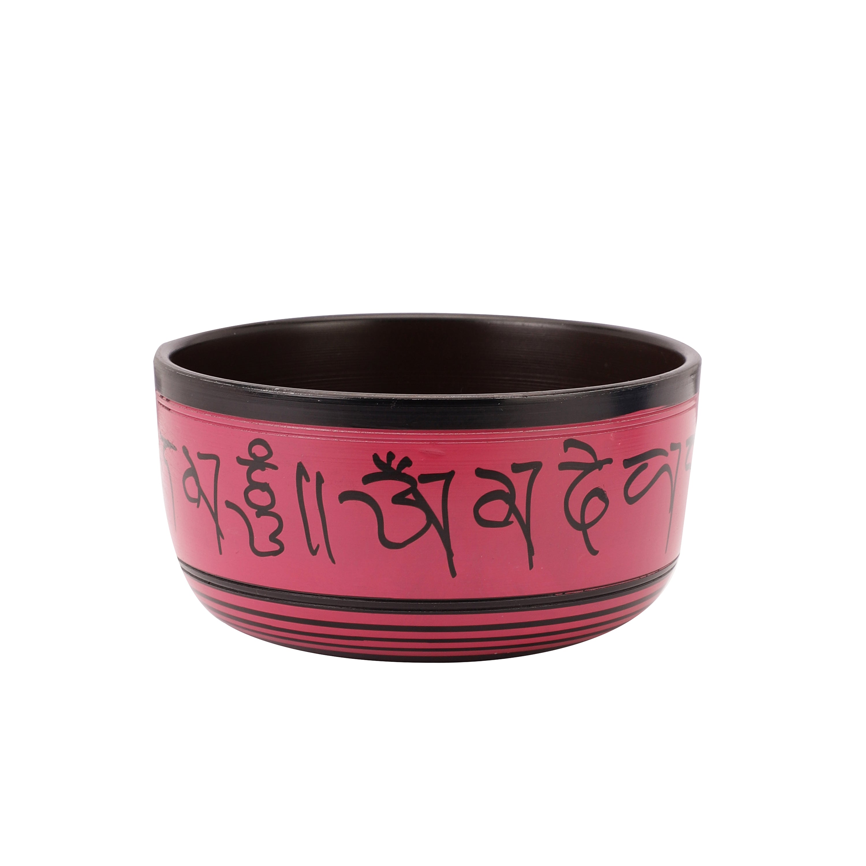 Pink Dorje Carving Buddhist Tibetan Singing Bowl (with stick)