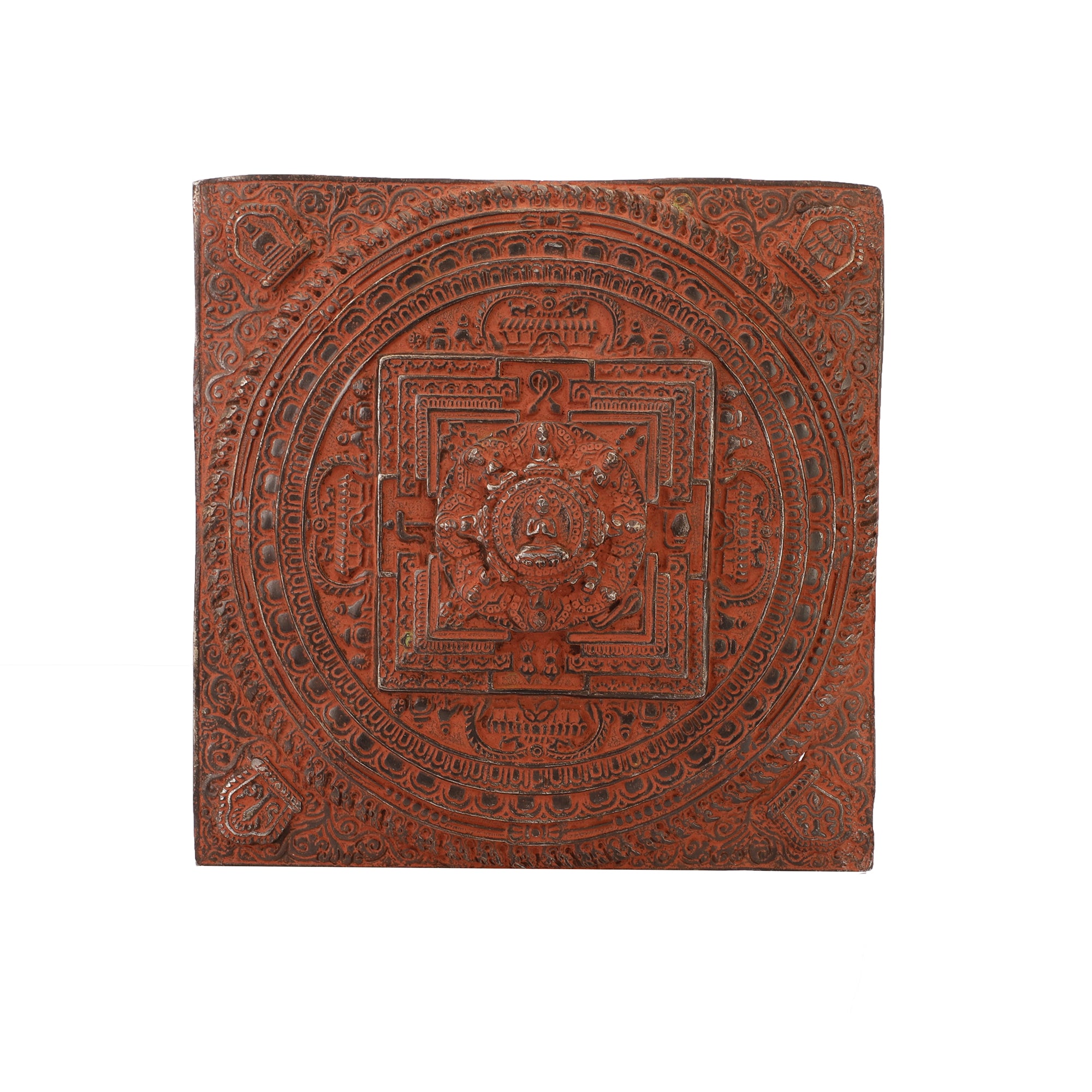 Handcarved Metal Mandala Wall Art (Single)