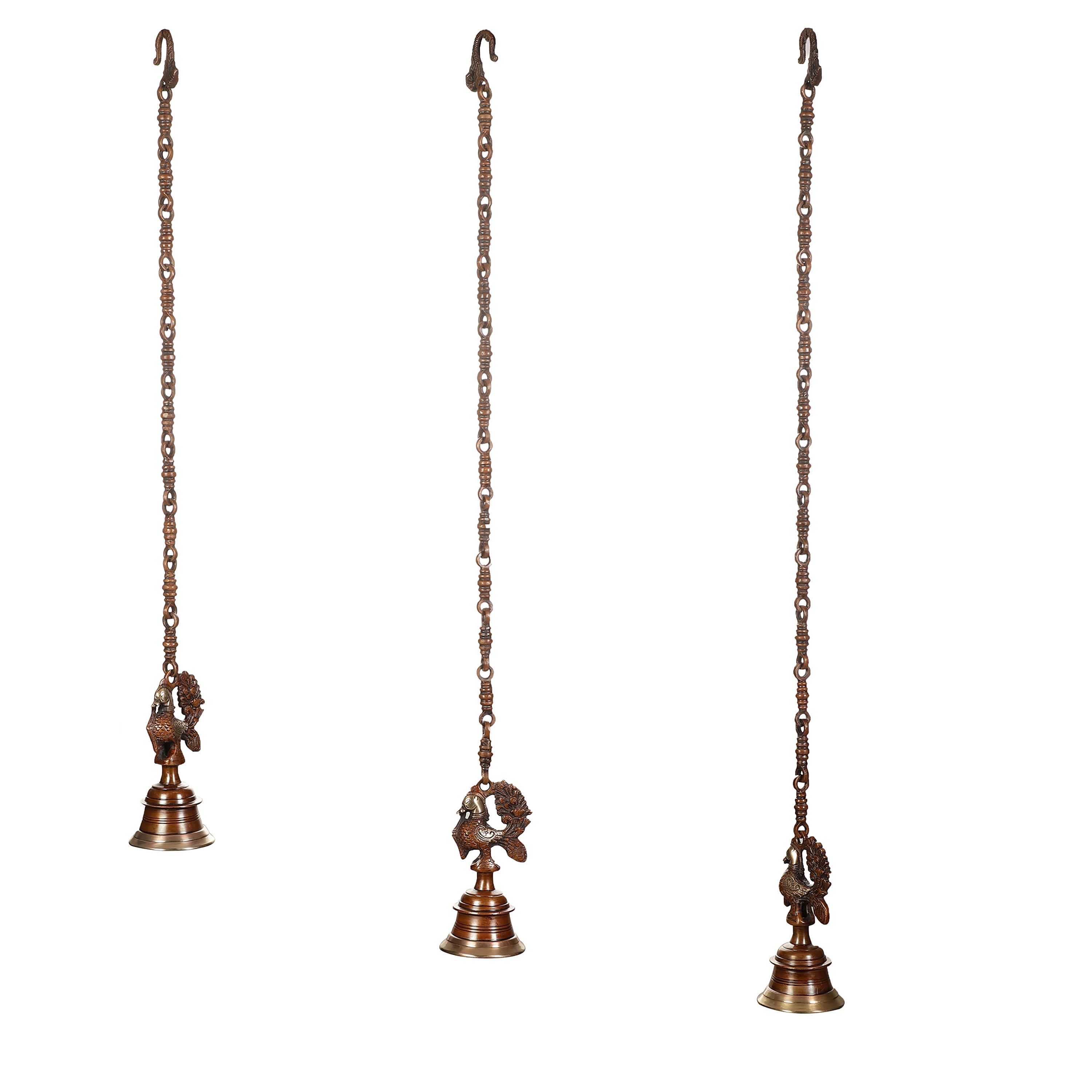 Peacock Brass Hanging Bell (Single)