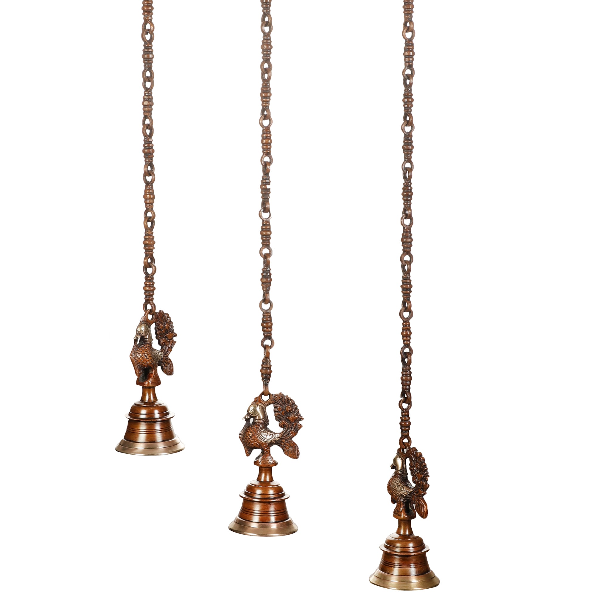 Peacock Brass Hanging Bell (Single)