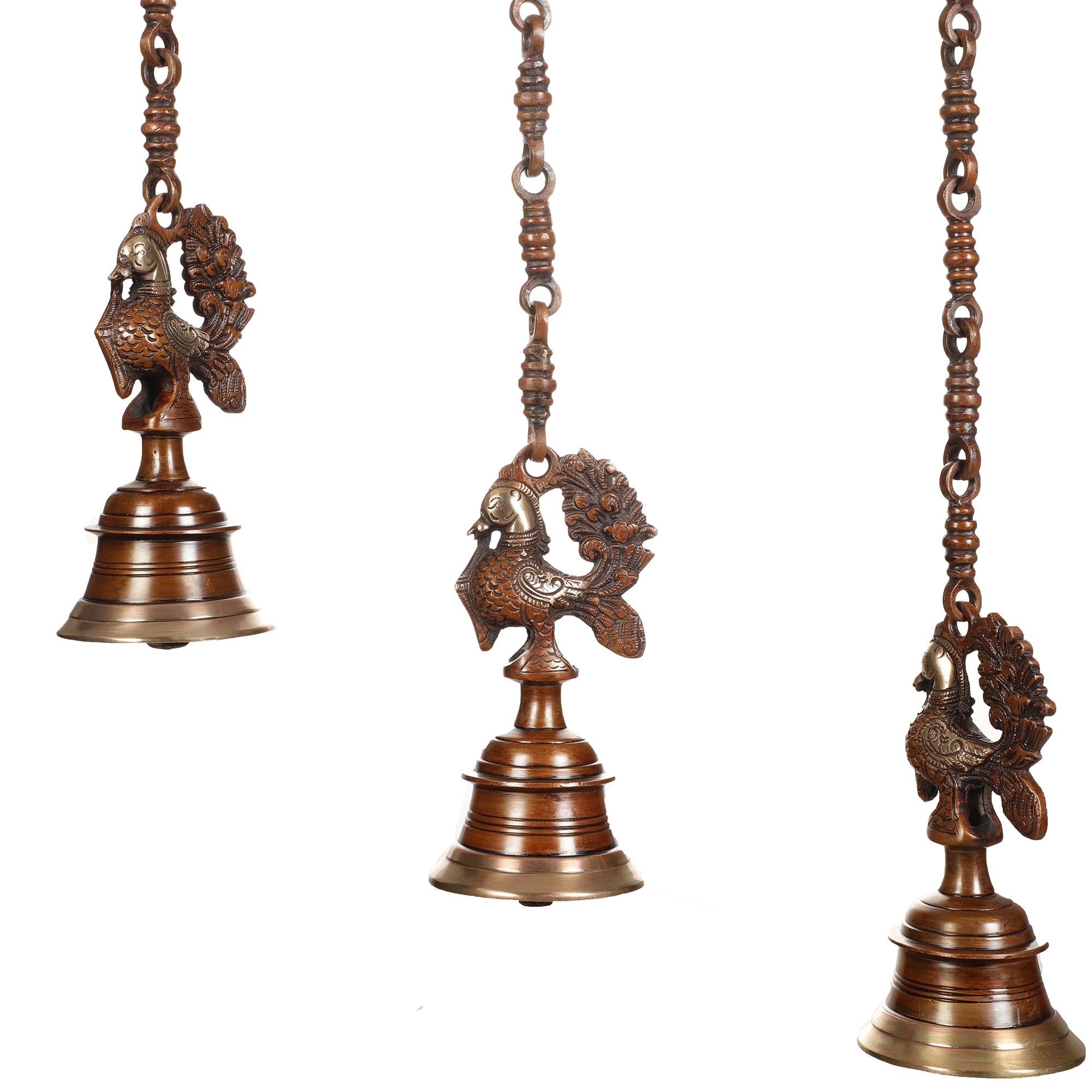 Peacock Brass Hanging Bell (Single)