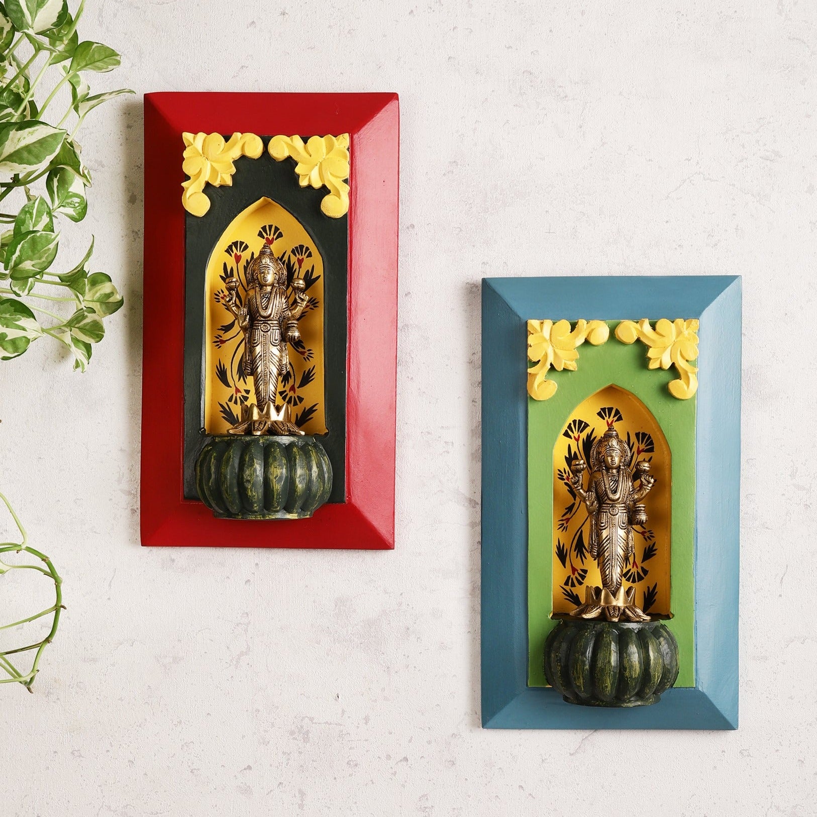 Nakkashi Hand Painted Wall Shelf