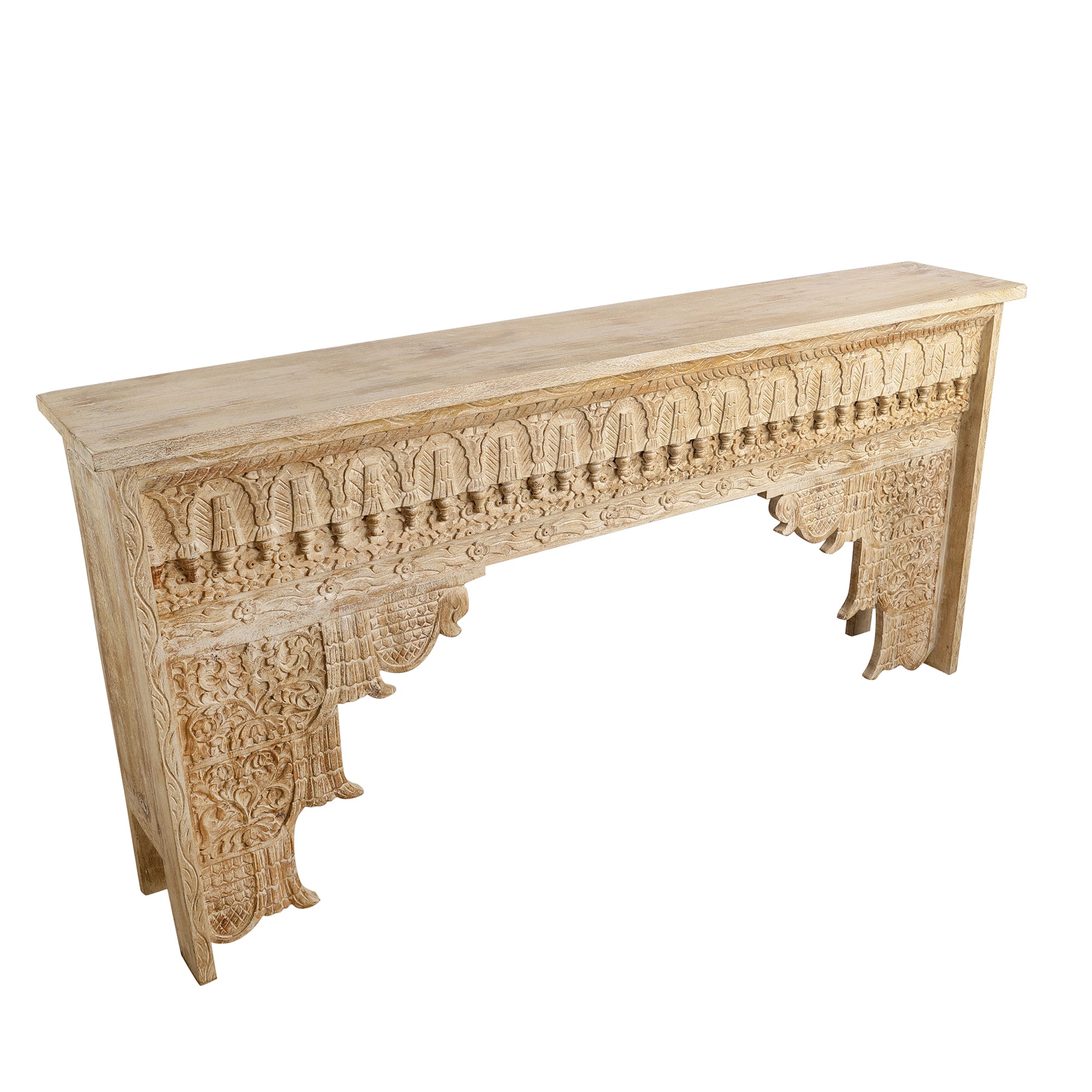 Arsaa Handcrafted Beige Console Table