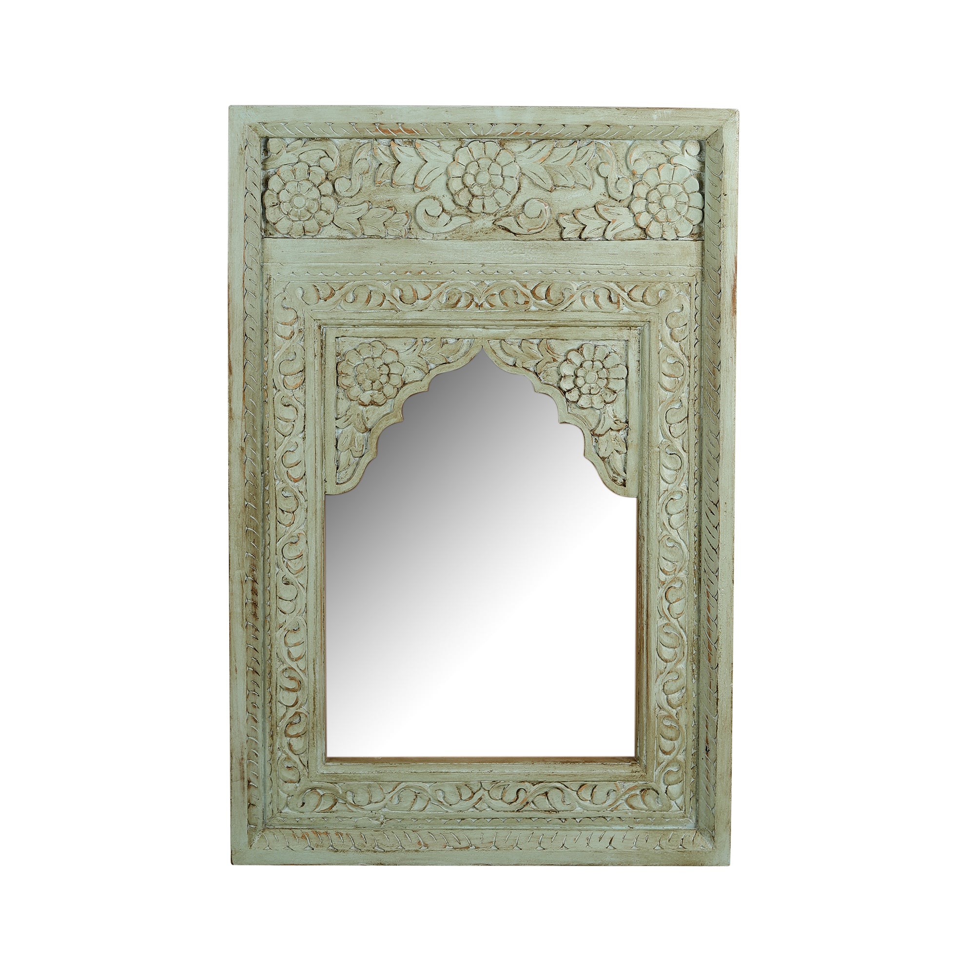 Fizaa Jharokha Green Wall Mirror