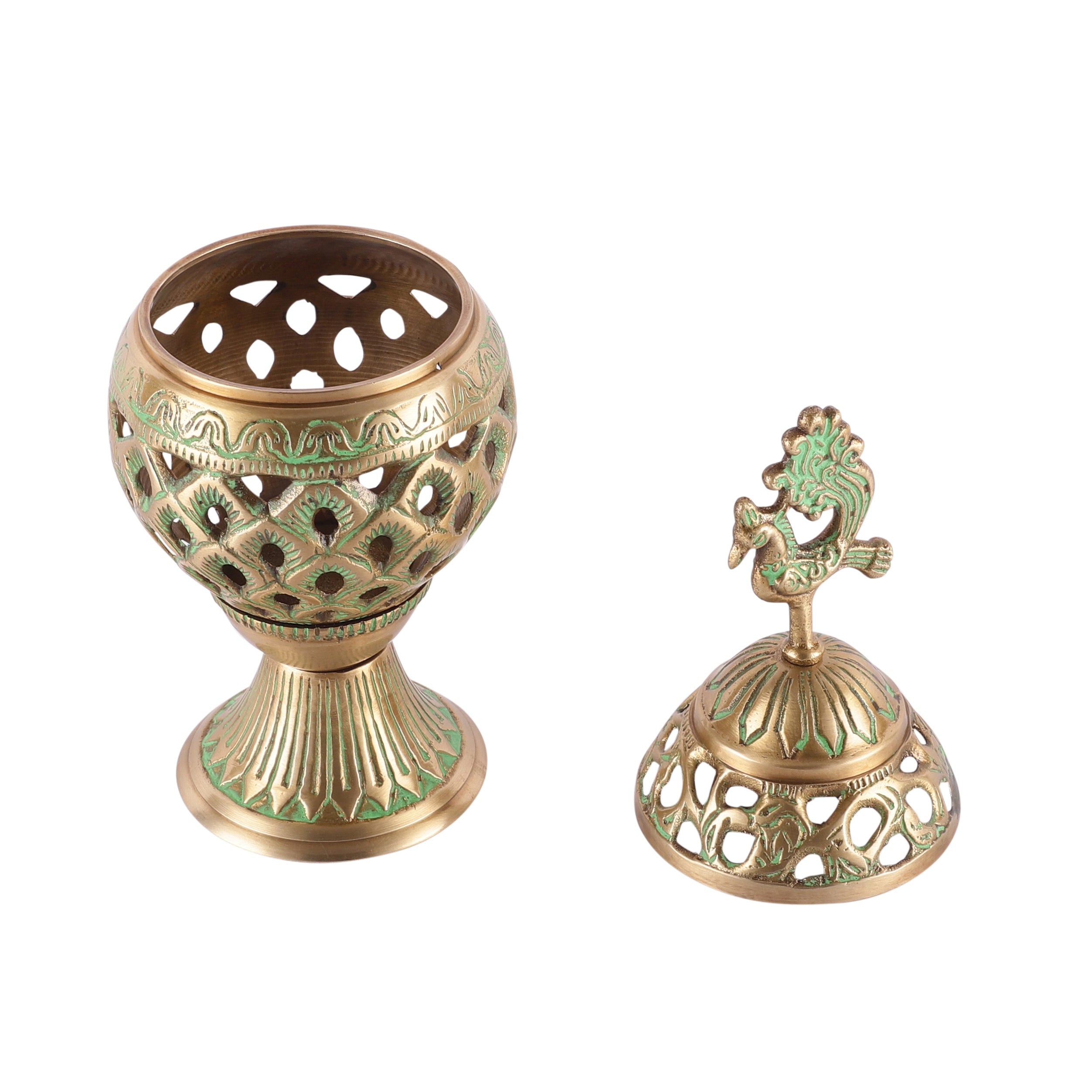 Peacock Dome Incense Holder