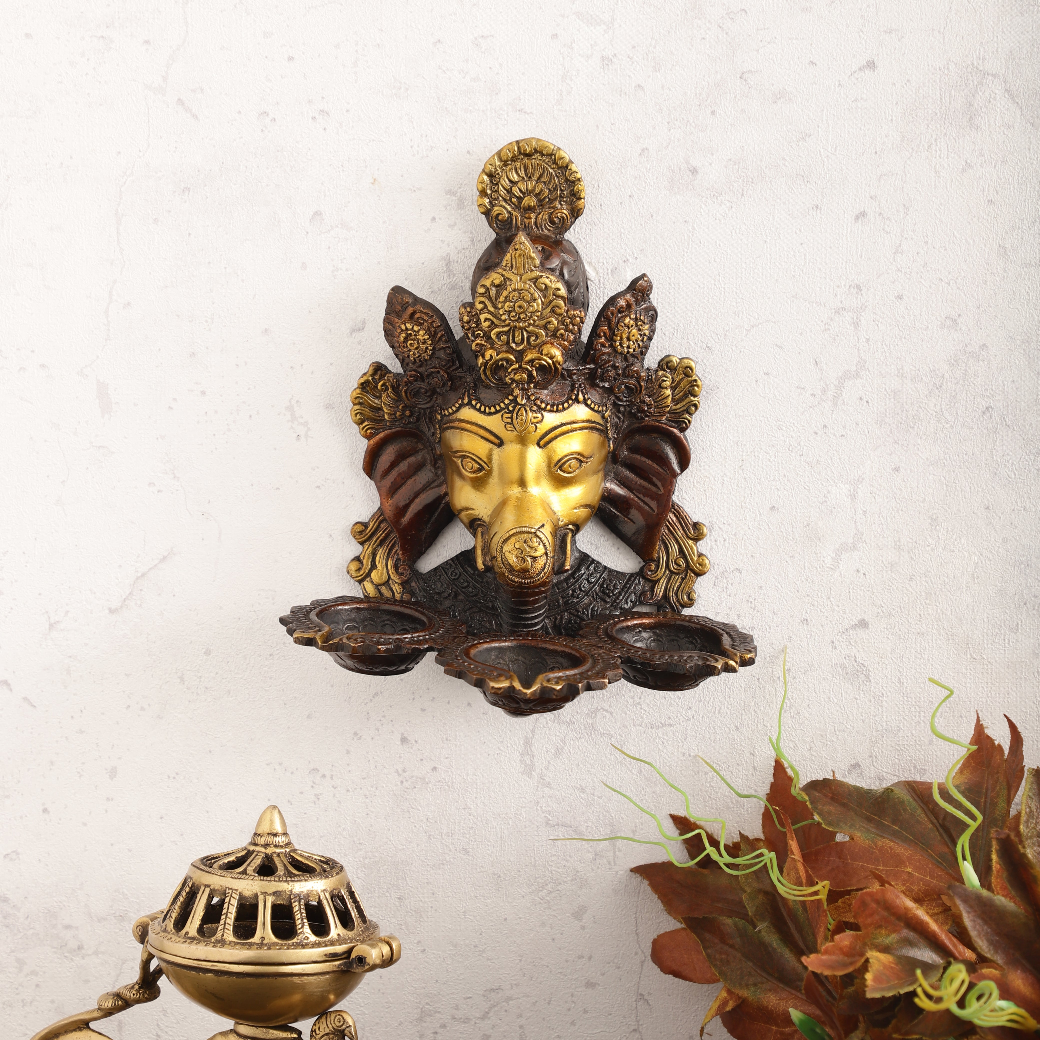 Ganesh Wall Hanging Oil Lamp