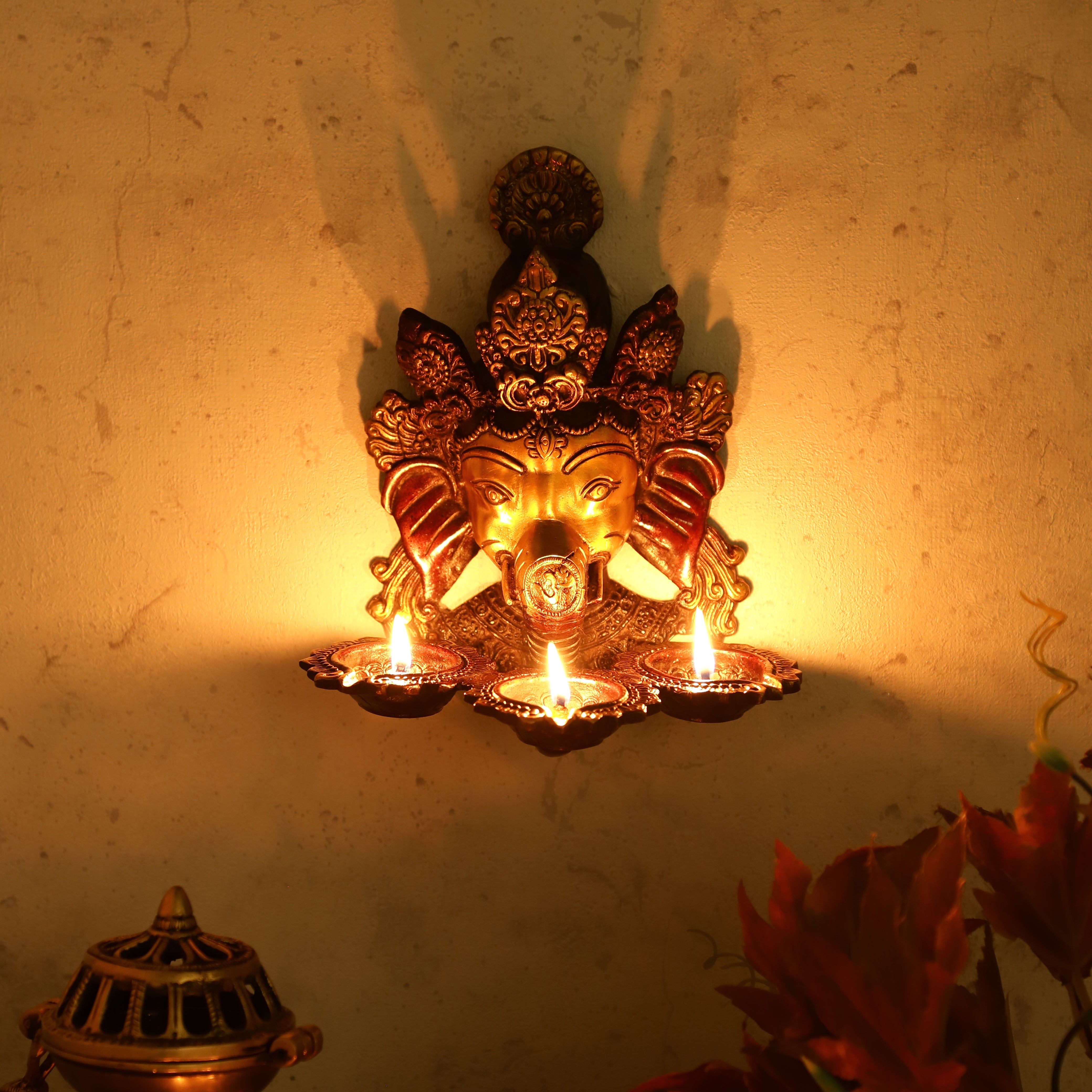 Ganesh Wall Hanging Oil Lamp