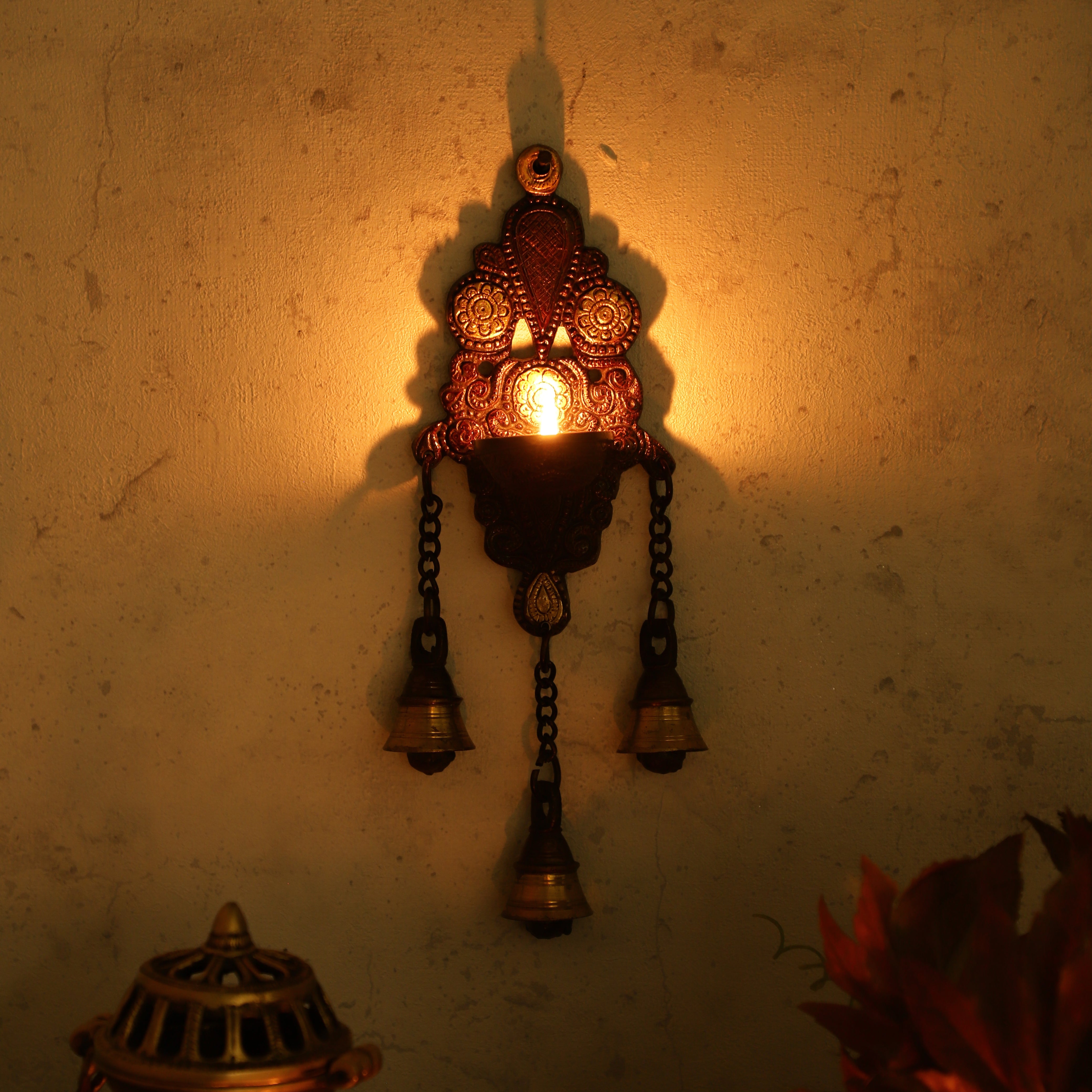 Mandala Wall Hanging Oil Lamp