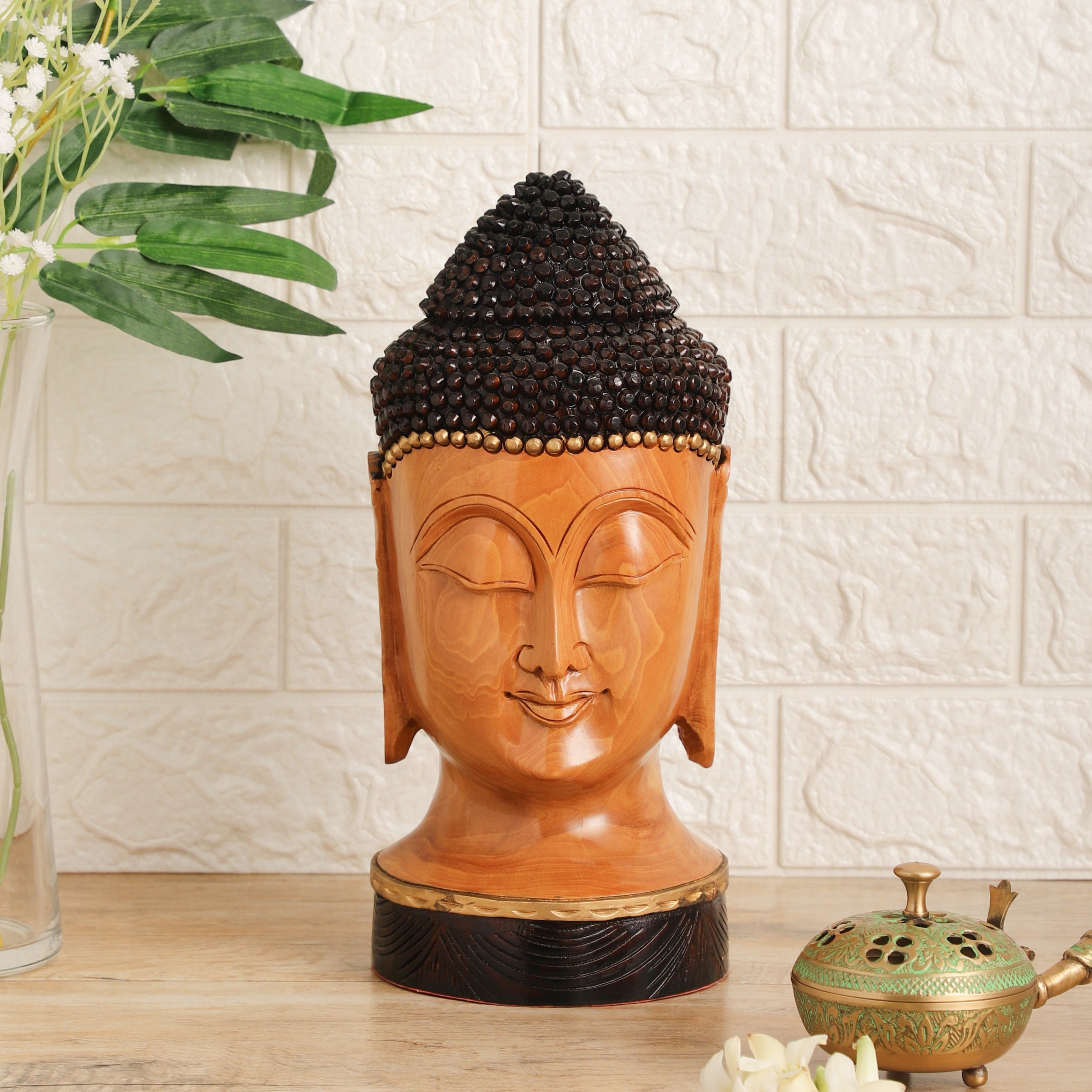 Wooden Carved Meditating Buddha