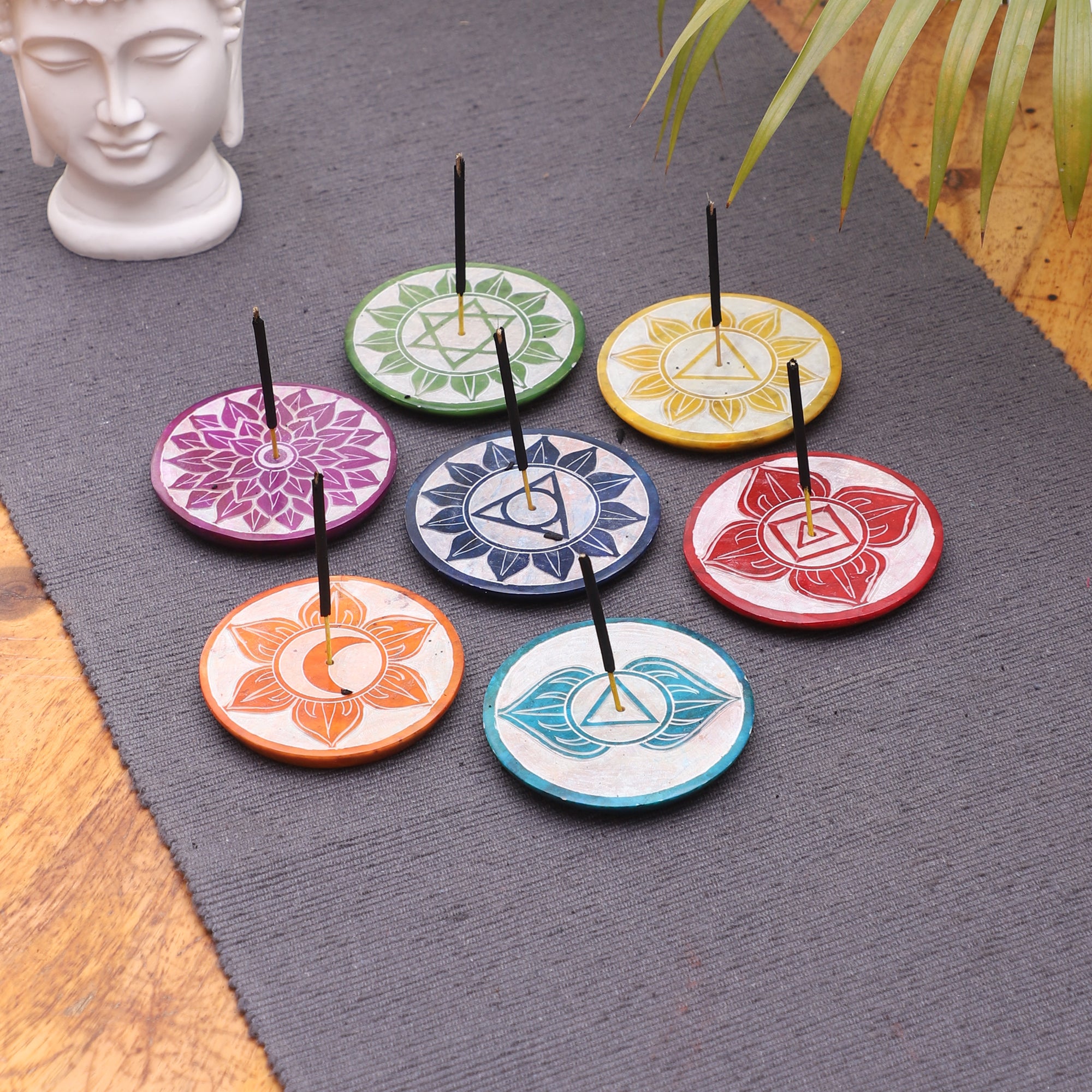 Seven Lucky Signs - Marble Incense Holder (Single)