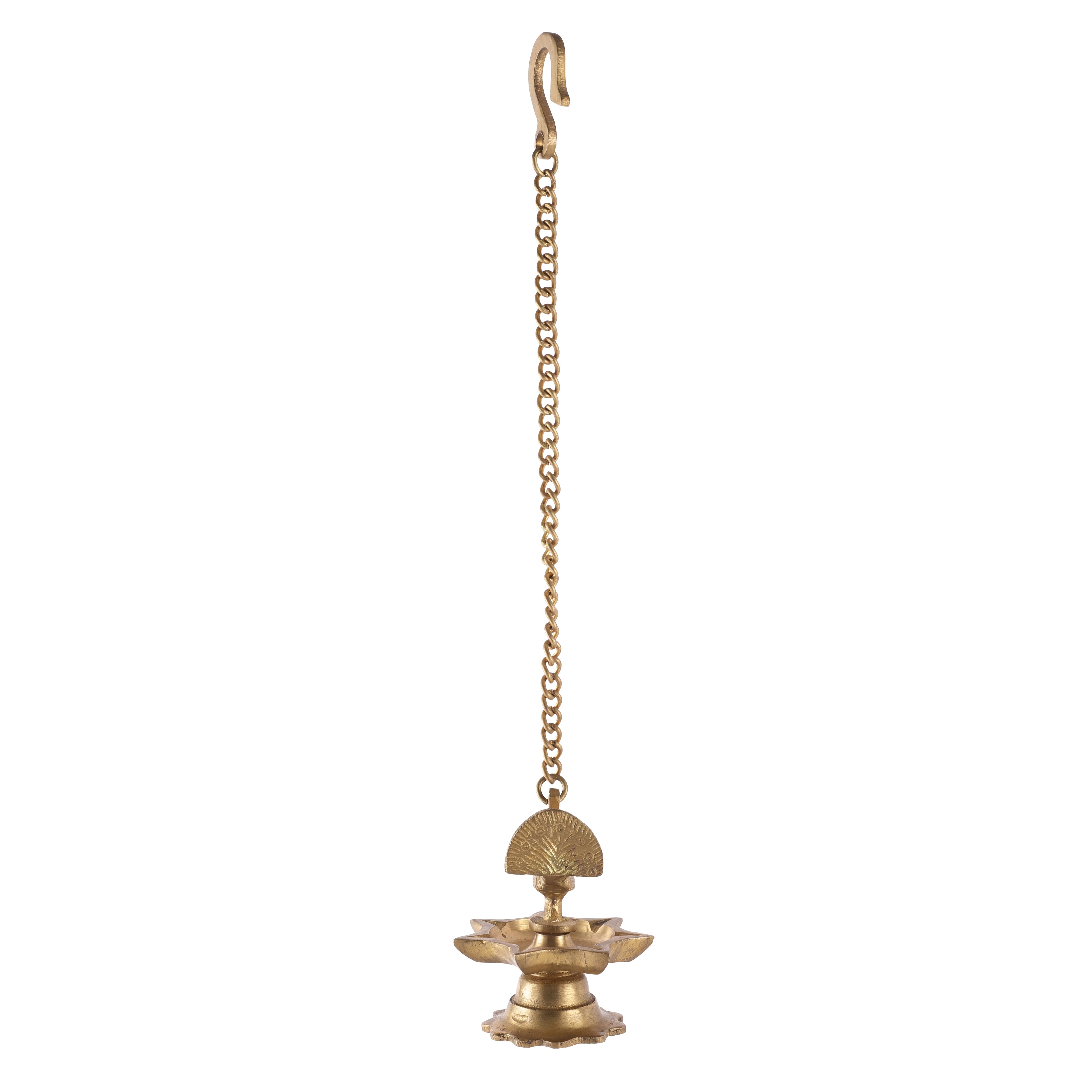 Hanging Chain Peacock Oil Lamp